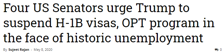 特朗普政府暂停新的学生签证面谈
