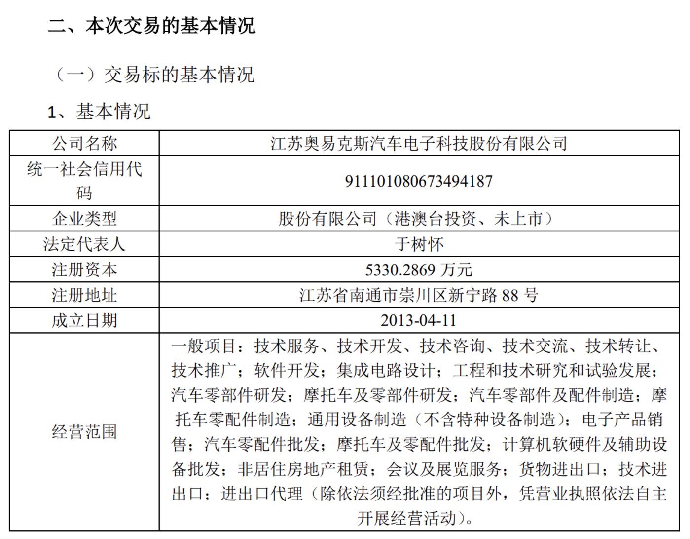 菱电电控：拟4.78亿元购买奥易克斯98.43%股份