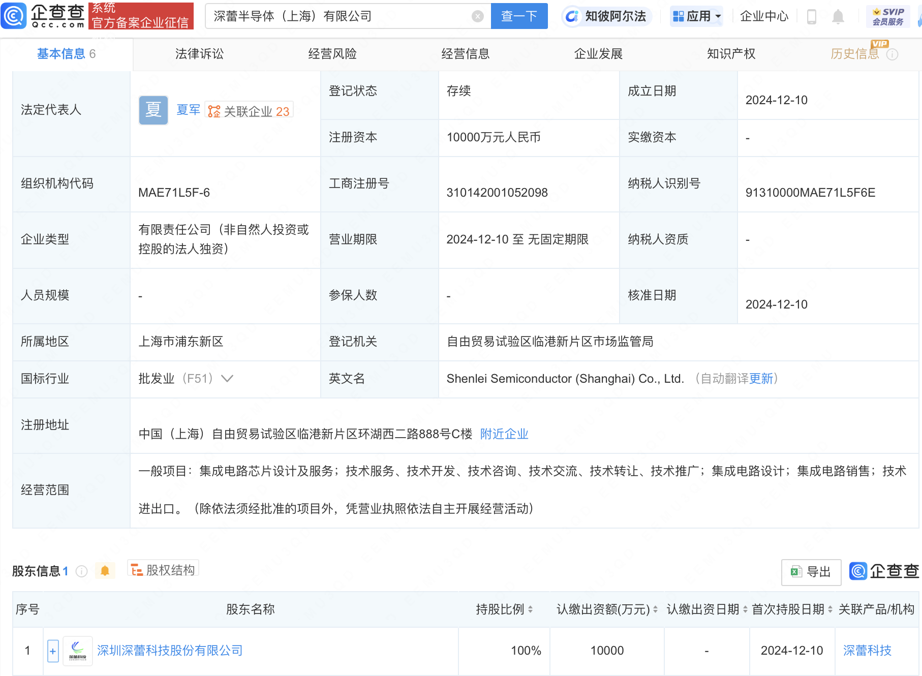 万业企业成立精密科技公司 含半导体相关业务