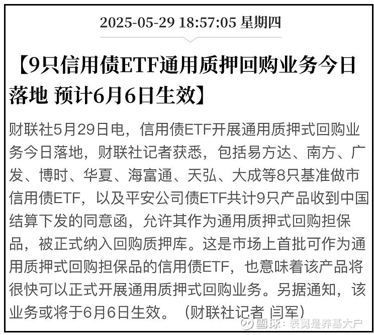 10只债券型ETF获批开展质押式回购业务