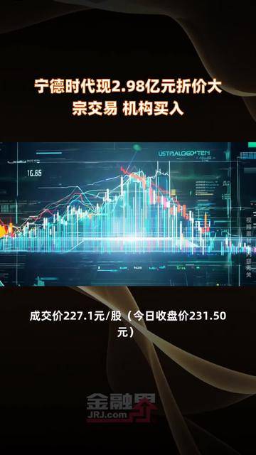 宁德时代现1.31亿元大宗交易 机构卖出