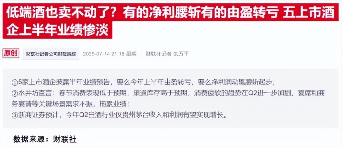 酒鬼酒上半年净利跌超九成 正加速滑向行业边缘地带