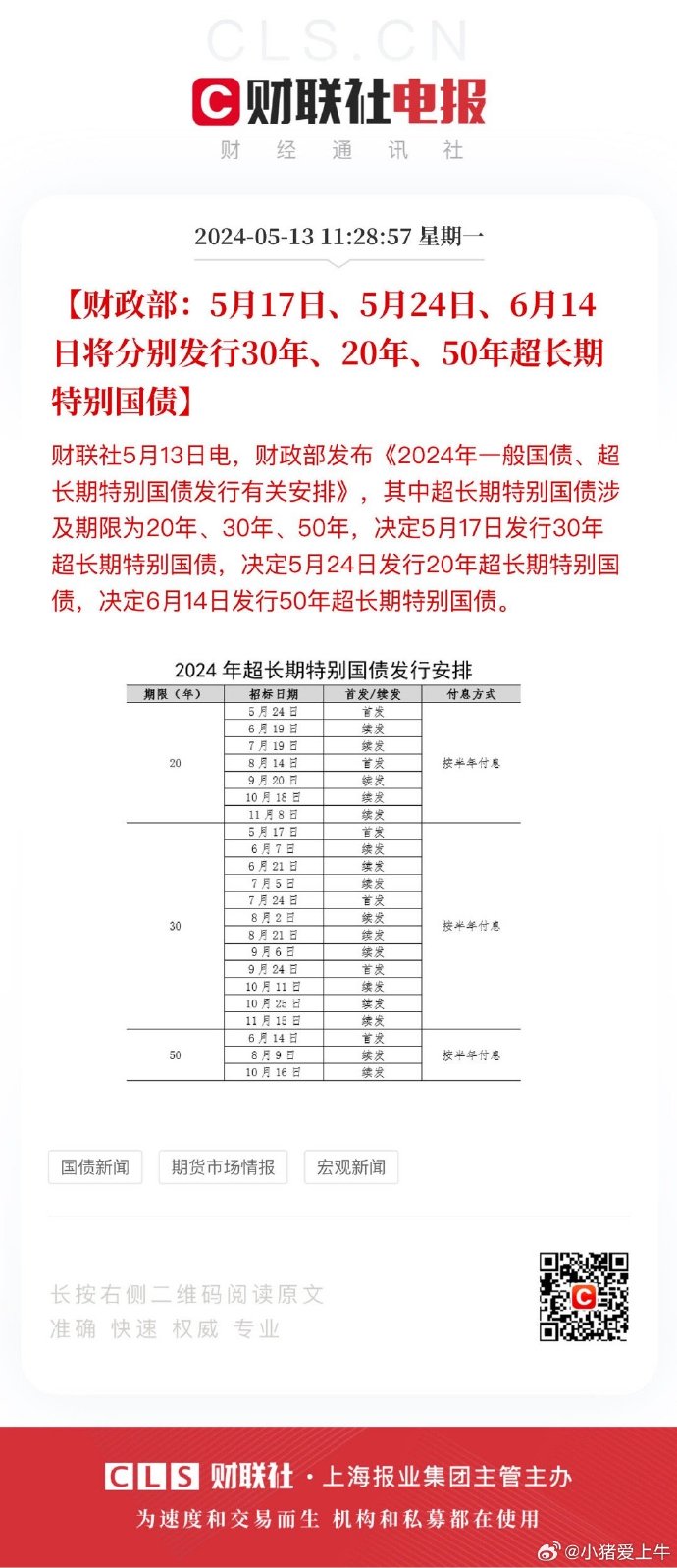 财政部：6月全国发行新增债券6281亿元