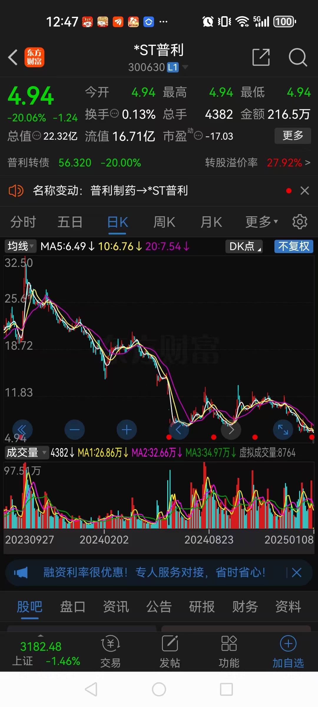明德生物：股票交易可能被实施退市风险警示